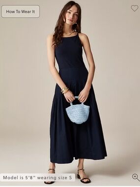 J. Crew Pintuck mixy dress Navy Sleeveless Maxi Skirt Dress
